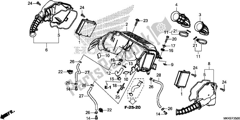 All parts for the Air Cleaner of the Honda CRF 1000D2 Africa Twin 2019