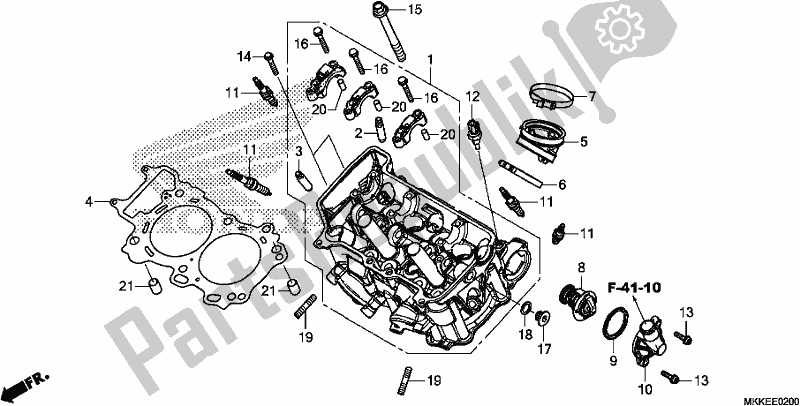 All parts for the Cylinder Head of the Honda CRF 1000D2 Africa Twin 2019