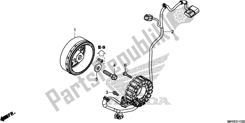 All parts for the Generator of the Honda CRF 1000D2 Africa Twin 2019