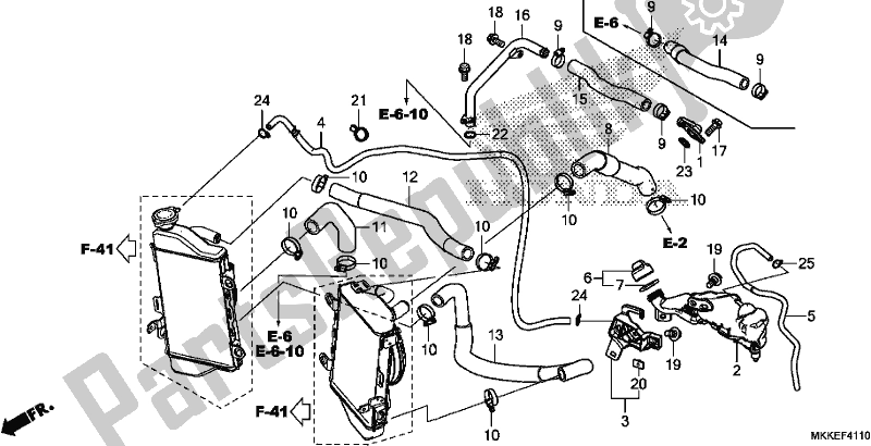 Todas as partes de Radiator Hose/water Pipe do Honda CRF 1000D2 Africa Twin 2019