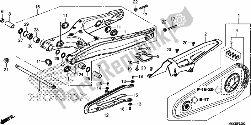 All parts for the Swingarm of the Honda CRF 1000D2 Africa Twin 2019