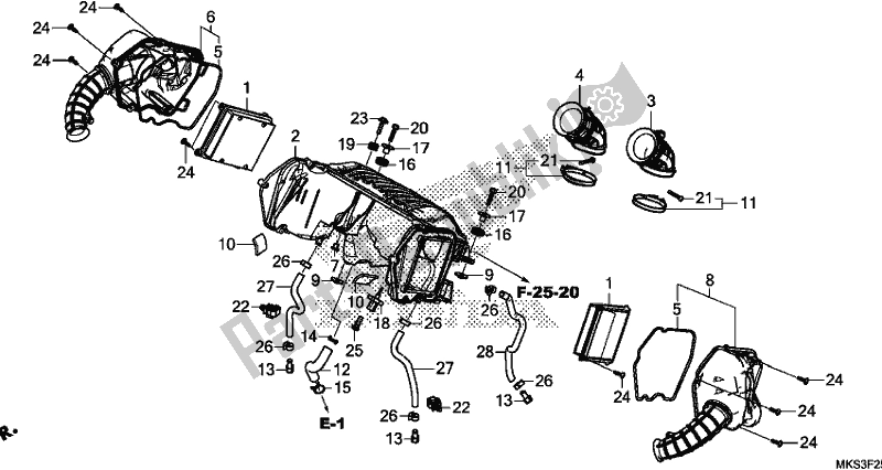 All parts for the Air Cleaner of the Honda CRF 1100A Africa Twin 2020