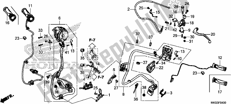 Todas las partes para Handle Lever/switch/cable (mt) de Honda CRF 1100A Africa Twin 2020