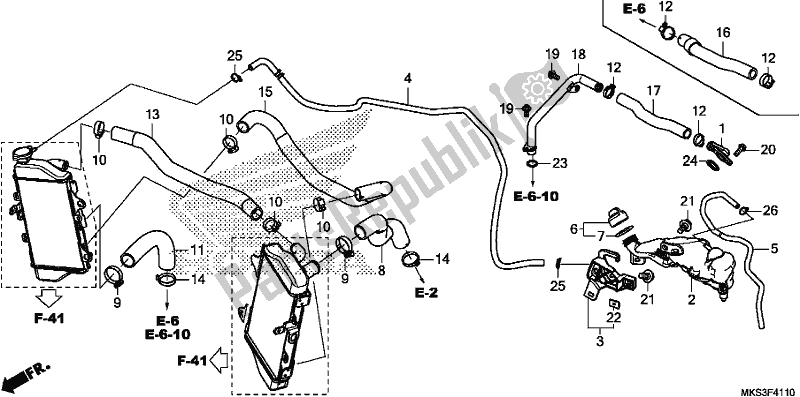 All parts for the Radiator Hose/water Pipe of the Honda CRF 1100A Africa Twin 2020