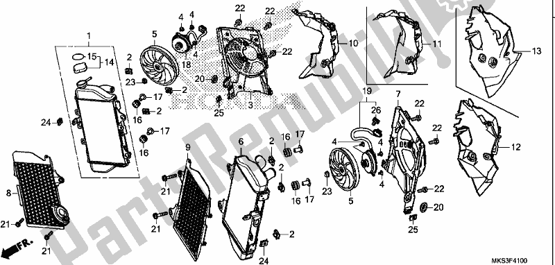 Todas las partes para Radiador de Honda CRF 1100A Africa Twin 2020