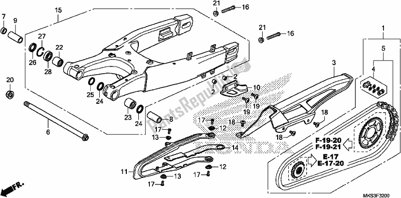 Todas las partes para Basculante de Honda CRF 1100A Africa Twin 2020