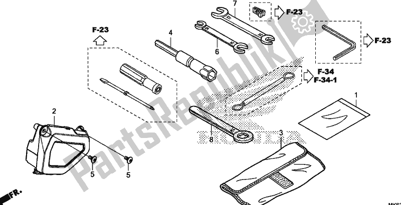 All parts for the Tool of the Honda CRF 1100A Africa Twin 2020