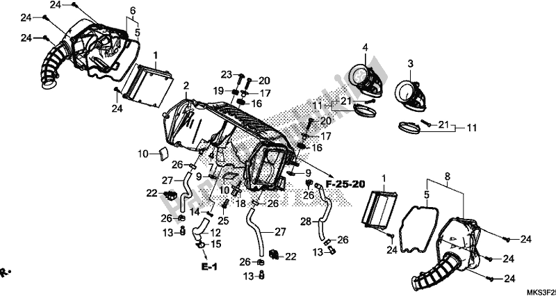 Alle onderdelen voor de Luchtfilter van de Honda CRF 1100A2 Africa Twin 2020