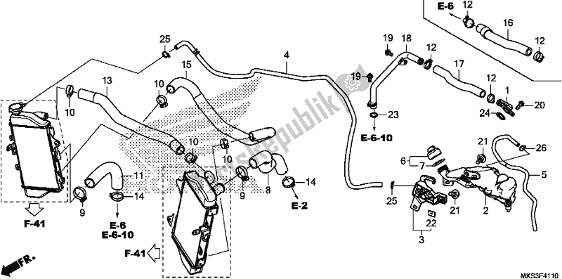 Todas as partes de Radiator Hose/water Pipe do Honda CRF 1100A2 Africa Twin 2020