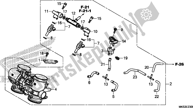 All parts for the Throttle Body of the Honda CRF 1100A2 Africa Twin 2020