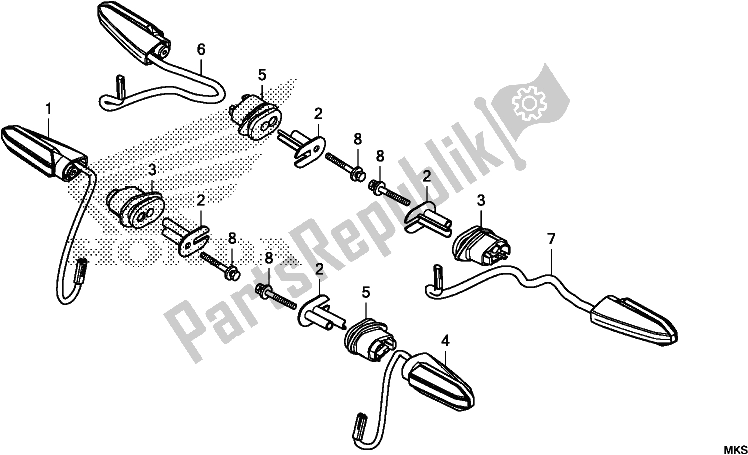 Todas as partes de Piscadela do Honda CRF 1100A2 Africa Twin 2020