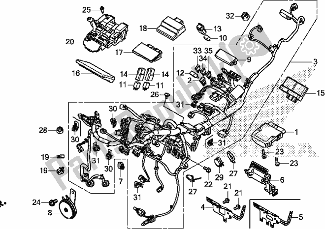 Todas as partes de Chicote De Fios do Honda CRF 1100A2 Africa Twin 2020