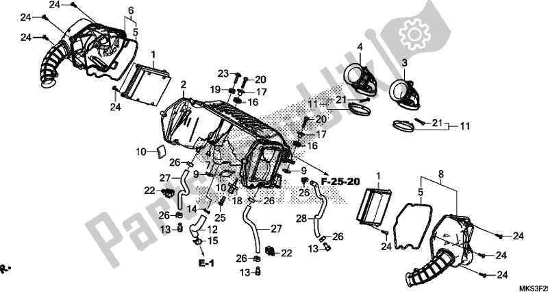 Toutes les pièces pour le Purificateur D'air du Honda CRF 1100D Africa Twin 2020