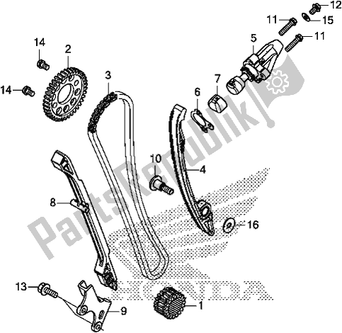 All parts for the Cam Chain/tensioner of the Honda CRF 1100D Africa Twin 2020