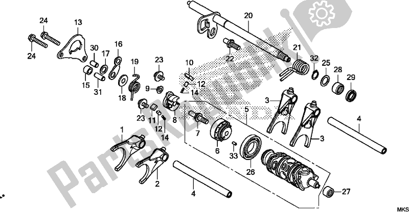 All parts for the Gearshift Drum of the Honda CRF 1100D Africa Twin 2020