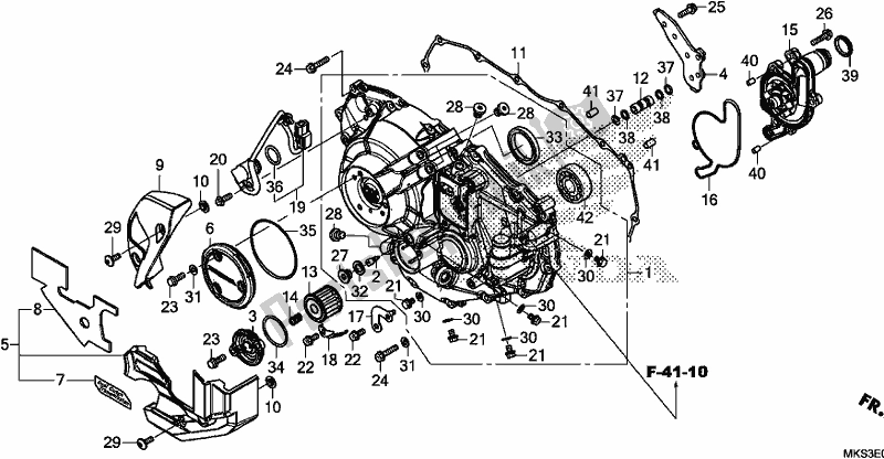 All parts for the Right Crankcase Cover of the Honda CRF 1100D Africa Twin 2020