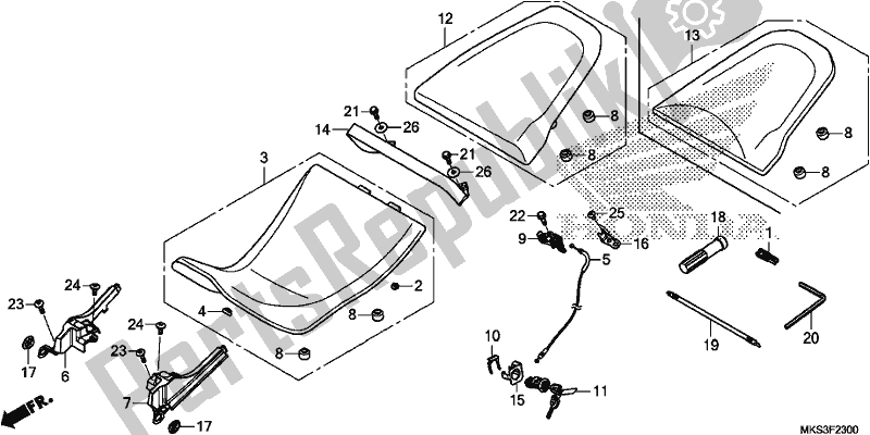 All parts for the Seat of the Honda CRF 1100D Africa Twin 2020