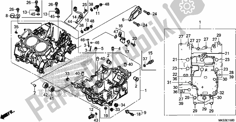 Todas las partes para Caja Del Cigüeñal de Honda CRF 1100D2 L/D4 /D4 Africa Twin 2020