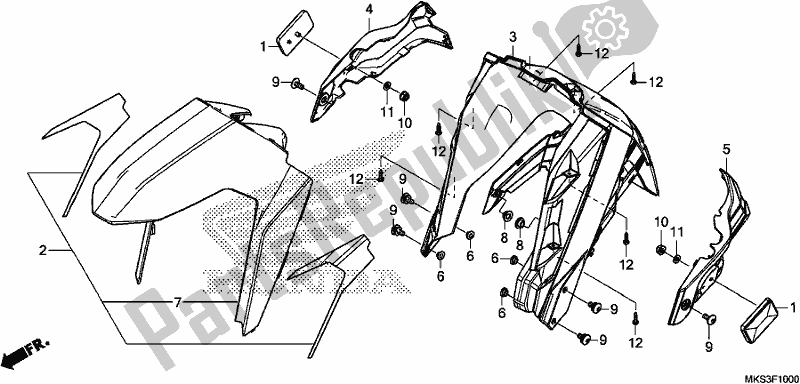 Wszystkie części do Przedni B? Otnik Honda CRF 1100D2 L/D4 /D4 Africa Twin 2020