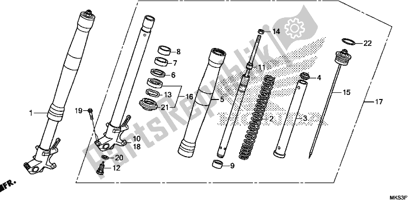 Todas las partes para Tenedor Frontal de Honda CRF 1100D2 L/D4 /D4 Africa Twin 2020