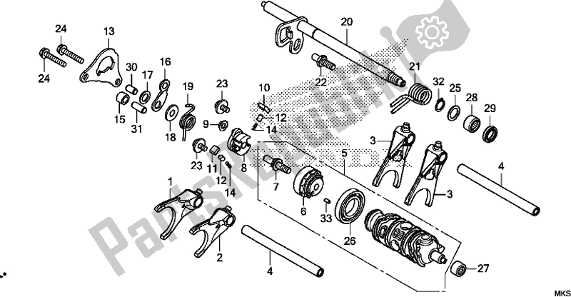 Alle onderdelen voor de Versnellingsbak van de Honda CRF 1100D2 L/D4 /D4 Africa Twin 2020