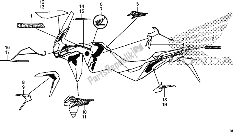 Tutte le parti per il Mark/stripe (4) del Honda CRF 1100D2 L/D4 /D4 Africa Twin 2020