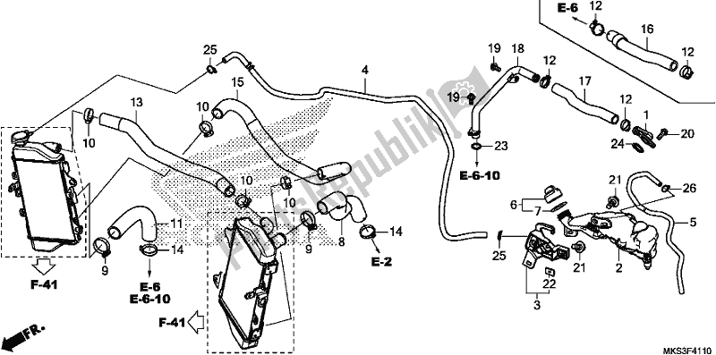 All parts for the Radiator Hose/water Pipe of the Honda CRF 1100D2 L/D4 /D4 Africa Twin 2020