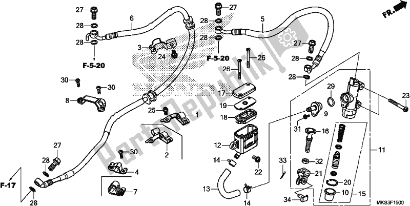 Todas las partes para Cilindro Maestro Del Freno Trasero de Honda CRF 1100D2 L/D4 /D4 Africa Twin 2020