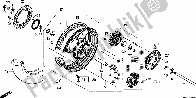 Todas las partes para Rueda Trasera (2) de Honda CRF 1100D2 L/D4 /D4 Africa Twin 2020