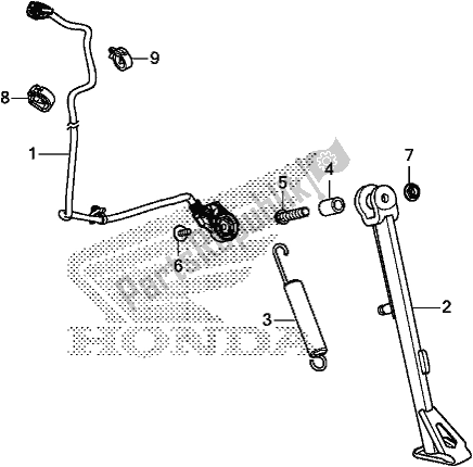 All parts for the Side Stand of the Honda CRF 1100D2 L/D4 /D4 Africa Twin 2020