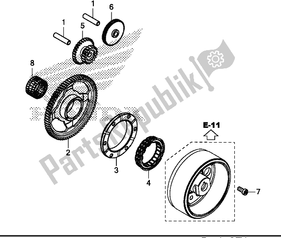 All parts for the Starting Clutch of the Honda CRF 1100D2 L/D4 /D4 Africa Twin 2020