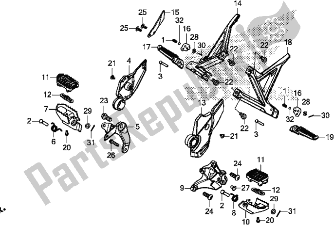 Alle onderdelen voor de Stap van de Honda CRF 1100D2 L/D4 /D4 Africa Twin 2020