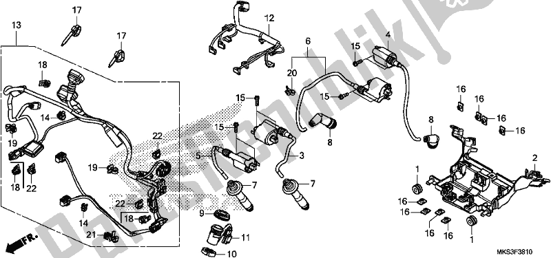 Todas as partes de Sub Harness/ignition Coil do Honda CRF 1100D2 L/D4 /D4 Africa Twin 2020