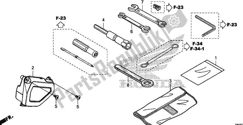 All parts for the Tool of the Honda CRF 1100D2 L/D4 /D4 Africa Twin 2020