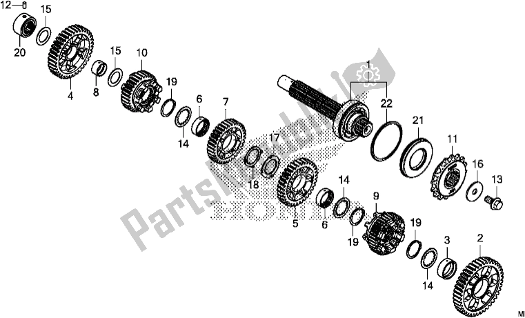 All parts for the Transmission (countershaft) (dct) of the Honda CRF 1100D2 L/D4 /D4 Africa Twin 2020