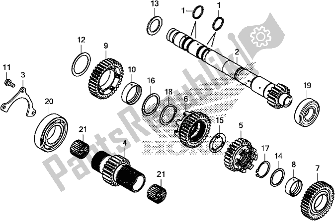 All parts for the Transmission (mainshaft) (dct) of the Honda CRF 1100D2 L/D4 /D4 Africa Twin 2020