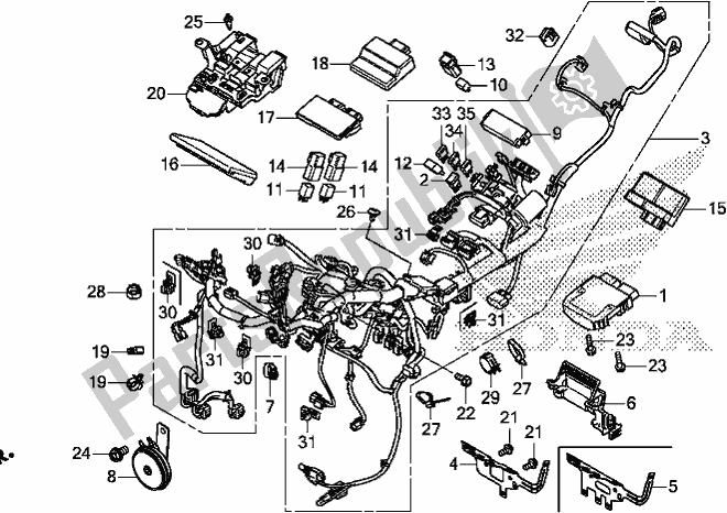 All parts for the Wire Harness of the Honda CRF 1100D2 L/D4 /D4 Africa Twin 2020