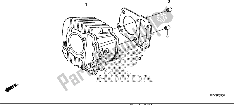 Toutes les pièces pour le Cylindre du Honda CRF 110F 2018