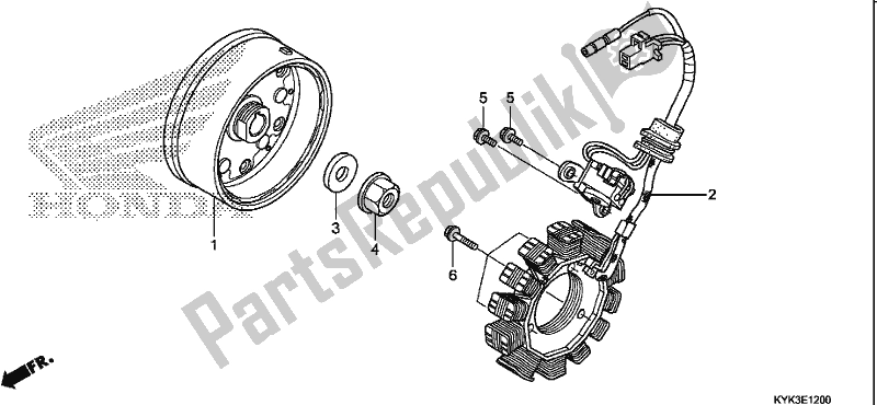 All parts for the Generator of the Honda CRF 110F 2018