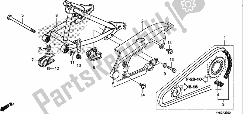 Tutte le parti per il Forcellone del Honda CRF 110F 2018