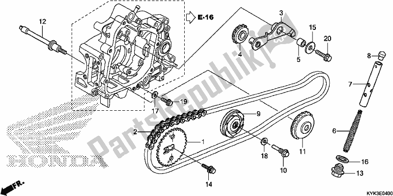 All parts for the Cam Chain/tensioner of the Honda CRF 110F 2019