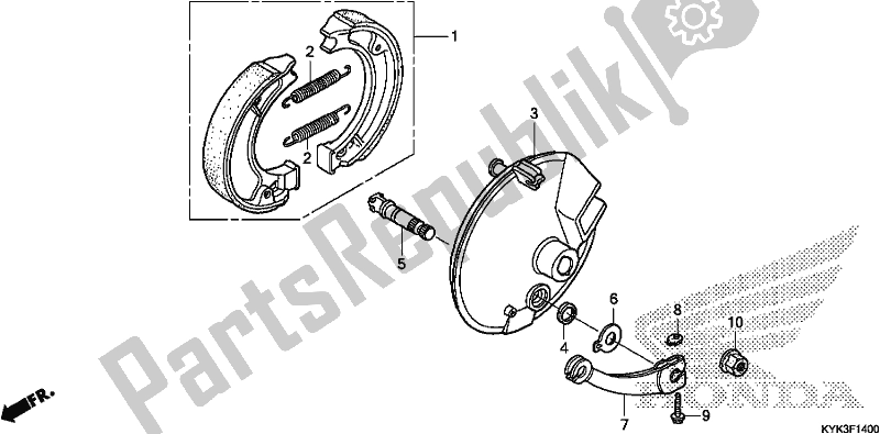 All parts for the Front Brake Panel of the Honda CRF 110F 2019