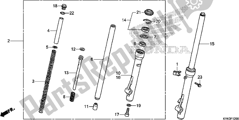 Tutte le parti per il Forcella Anteriore del Honda CRF 110F 2019