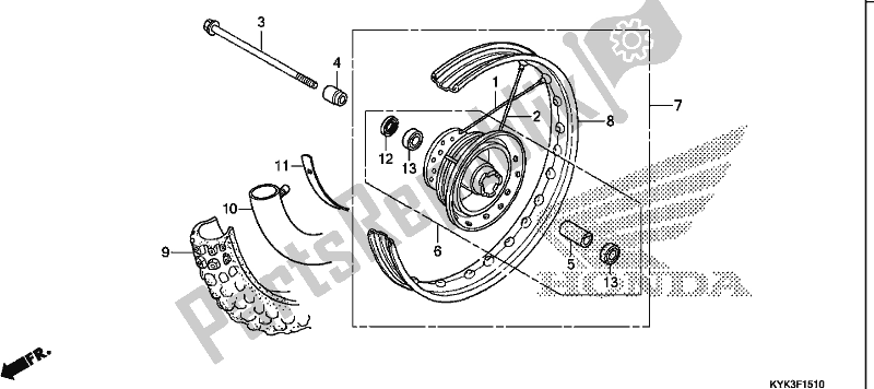 Tutte le parti per il Ruota Anteriore del Honda CRF 110F 2019