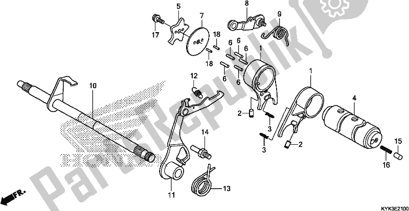 All parts for the Gearshift Drum of the Honda CRF 110F 2019