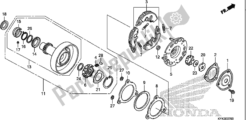 Tutte le parti per il Frizione Unidirezionale del Honda CRF 110F 2019