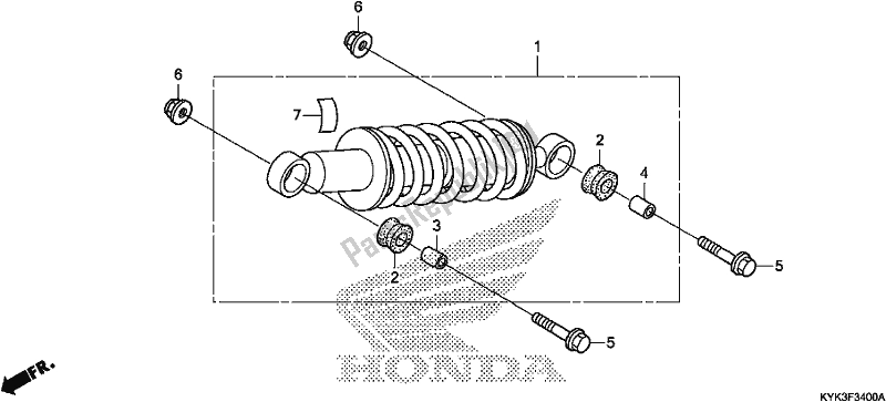 Tutte le parti per il Cuscino Posteriore del Honda CRF 110F 2019