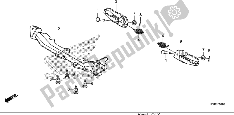 Wszystkie części do Krok Honda CRF 110F 2019