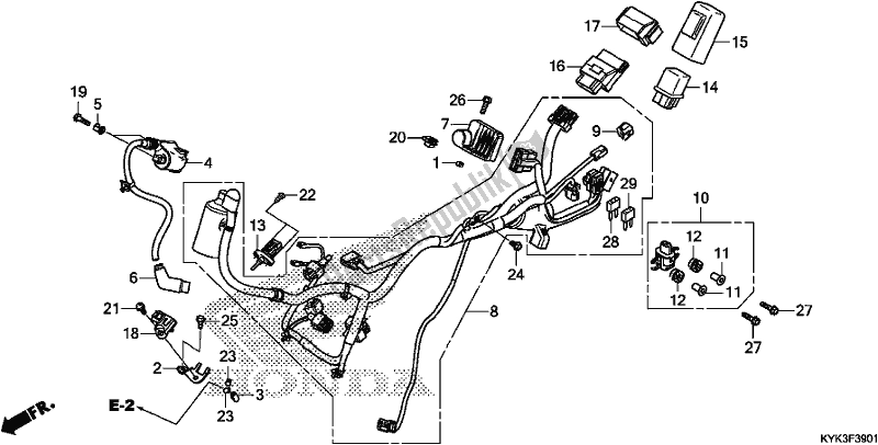 All parts for the Wire Harness of the Honda CRF 110F 2019