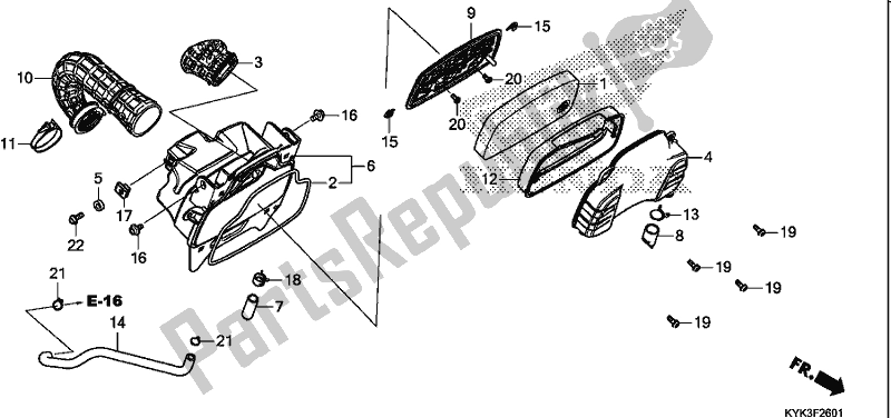 All parts for the Air Cleaner of the Honda CRF 110F 2020